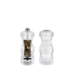 11.5cm/16cm/20.5cm acrylic peppermill & salt shaker set