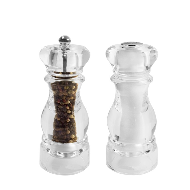11.5cm/16cm/20.5cm acrylic peppermill & salt shaker set - Image 2