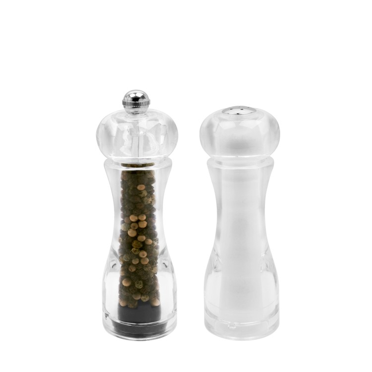 14cm/18cm acrylic peppermill & salt shaker set