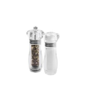 16cm/20cm click acrylic peppermill & salt shaker set