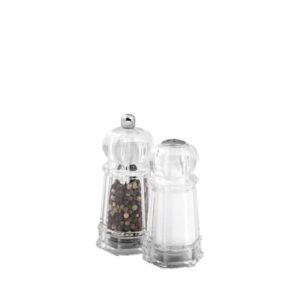 10.5cm tall acrylic peppermill & salt shaker set