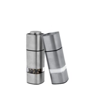 13cm/15.5cm/19.5cm tall Stainless Steel Square Round Peppermill Shaker Set