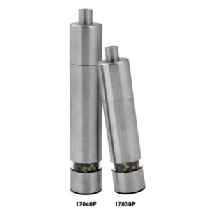 12.5cm/15cm/19cm tall Stainless Steel Oval Peppermill Shaker Set