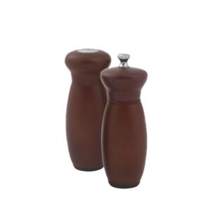 15cm tall Beech Wood Top & Body Pepper Grinder and Salt Shaker set