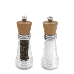 Lighthouse Beech Wood Top, Acrylic body peppermill or salt Shaker set