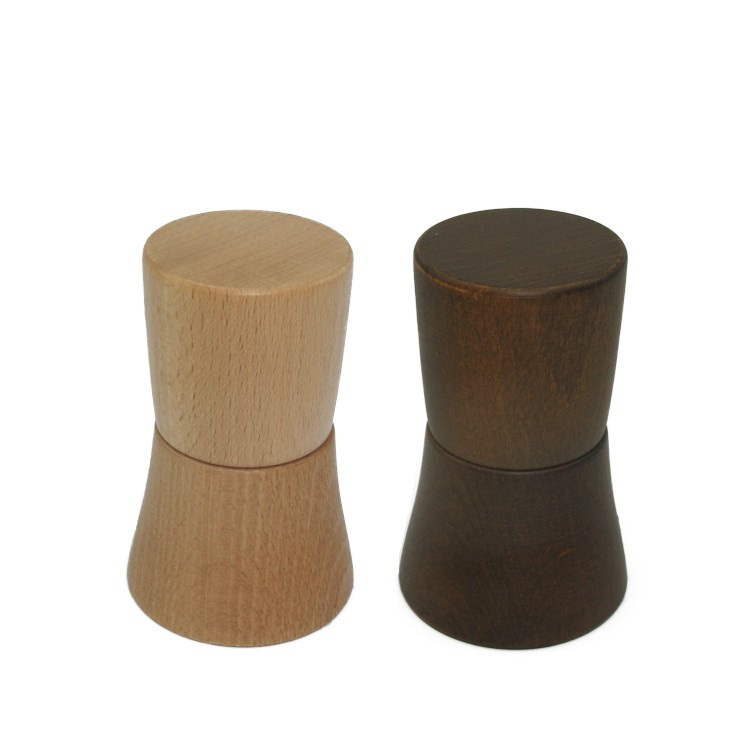 8cm /10cm beechwood peppermill natural/dark color set
