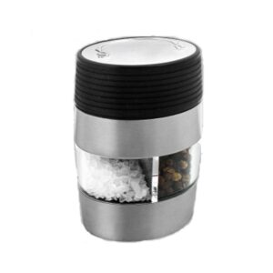 SS body/base oval manual 2-in-1 grinder with color silicone ring