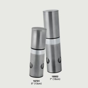 13/18cm stainless steel peppermill shaker combo, round window