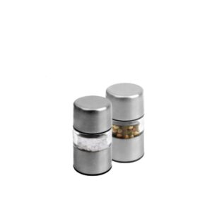 Mini round stainless steel pocket size peppermill/ salt mill,