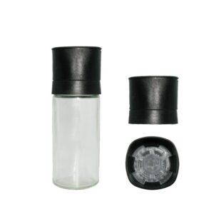 12cm tall 80ml glass body reusable disposable grinder