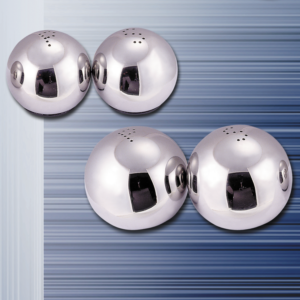 sphere stainless steel salt & pepper shakers set of 2