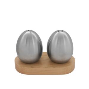 egg shape stainless steel shakers set of 2