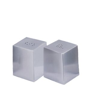 5/8/12cm tall square stainless steel salt & pepper shakers set of 2