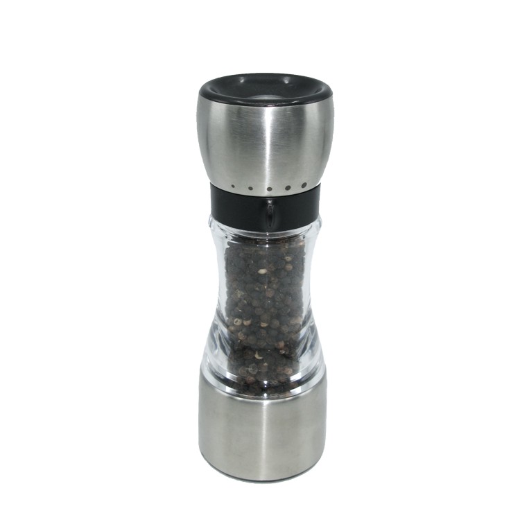 18cm stainless steel top & base grind select peppermill/ salt mill, top grinding