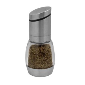 Stainless steel/ black plastic top SAN body spice mill