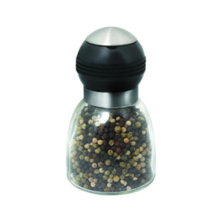 13cm glass body plastic stainless steel top grinder with silicone ring